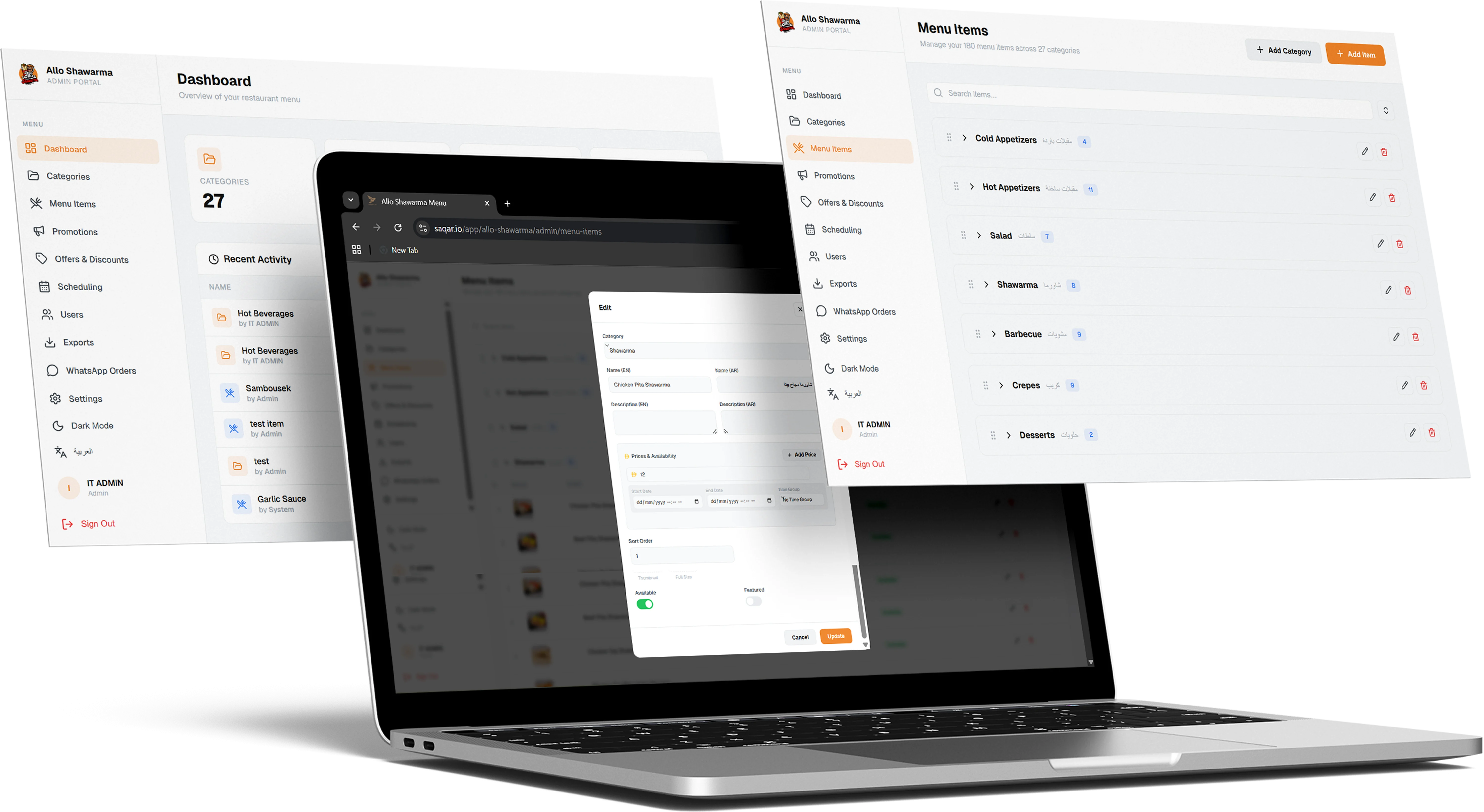 Laptop Dashboard Mockup
